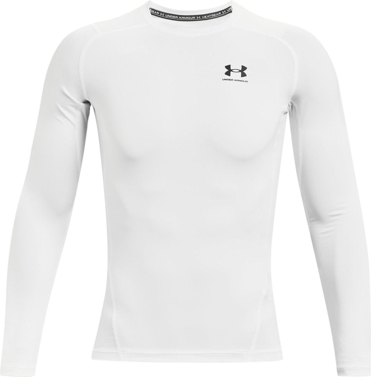 Maglia sportiva da uomo Under Armour UA HG Armor Comp LS-WHT - bianca - nera