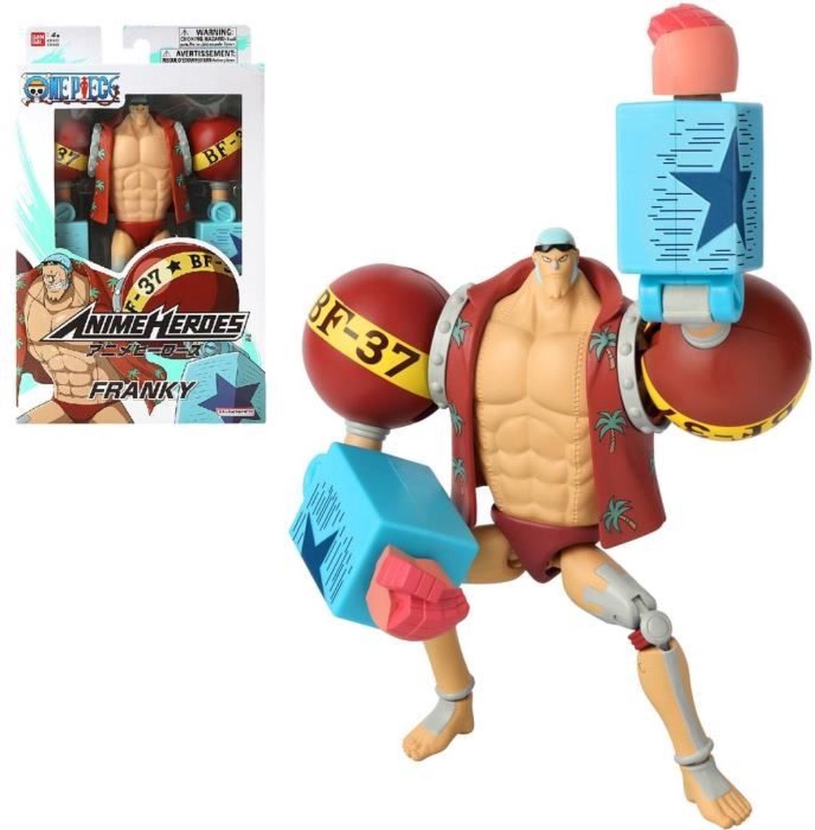 Bandai – anime heroes one piece – franky – figura manga 17 cm – figura franky articulada – licencia oficial one piece – colección – juguetes para niños a partir de 4 años – 36938