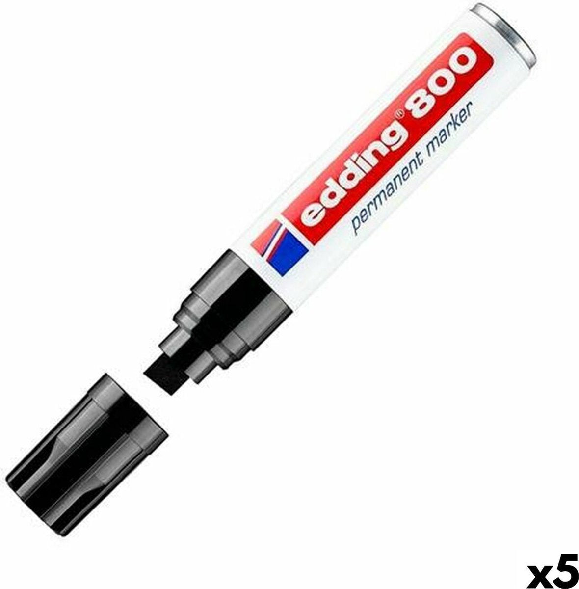 Edding - pennarello 800 diagonale nero 4-12mm | 5 pezzi