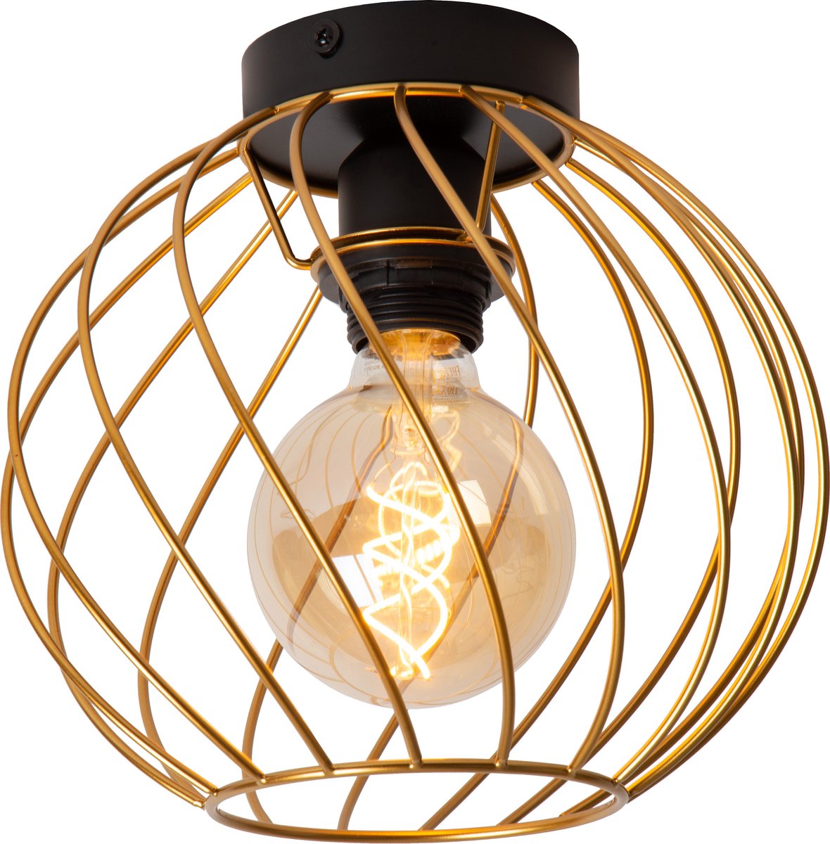 Lucide danza - lampada da soffitto (lampada da soffitto) - ø 25 cm - 1xe27 - ottone oro opaco