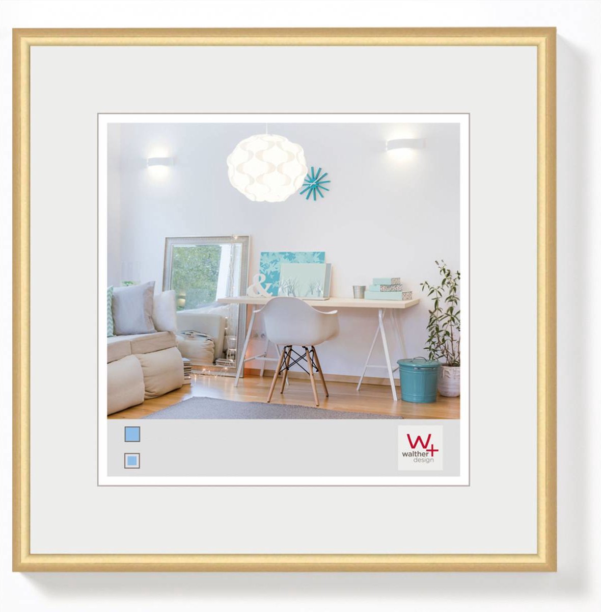 Walther new lifestyle - cornice in plastica - misura foto 20x20 cm - oro