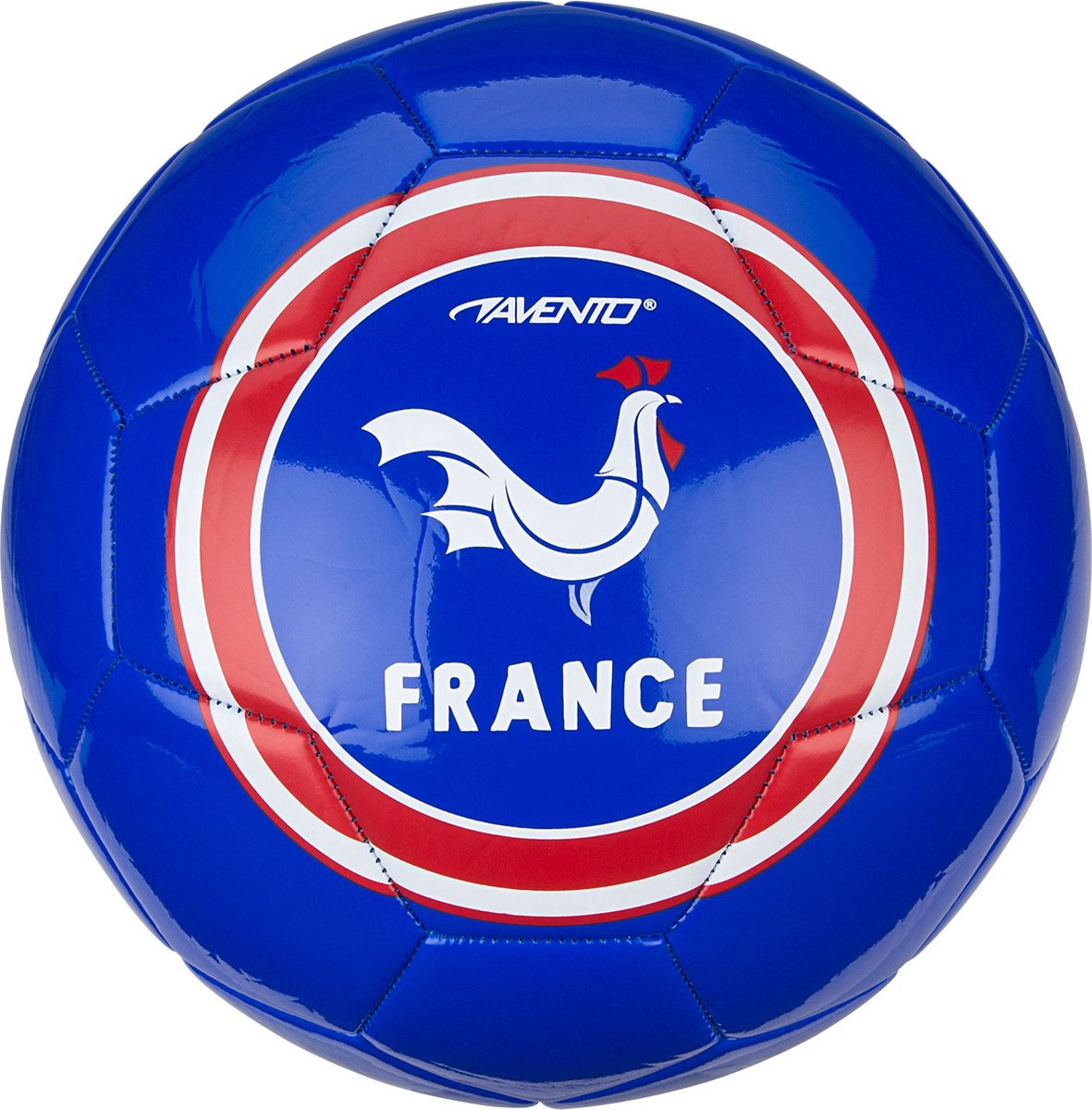 Avento voetbal glossy - world soccer - blauw - frankrijk - maat 5 - ⌀ ca. 22 cm