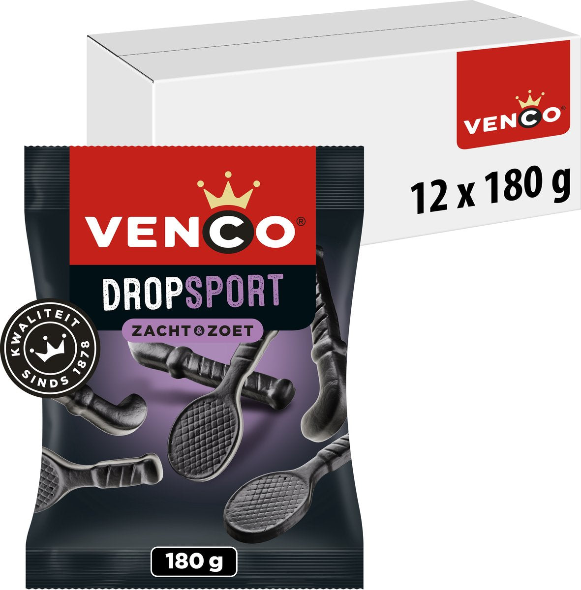 Venco dropsport - zoete drop - 12 zakjes a 180g