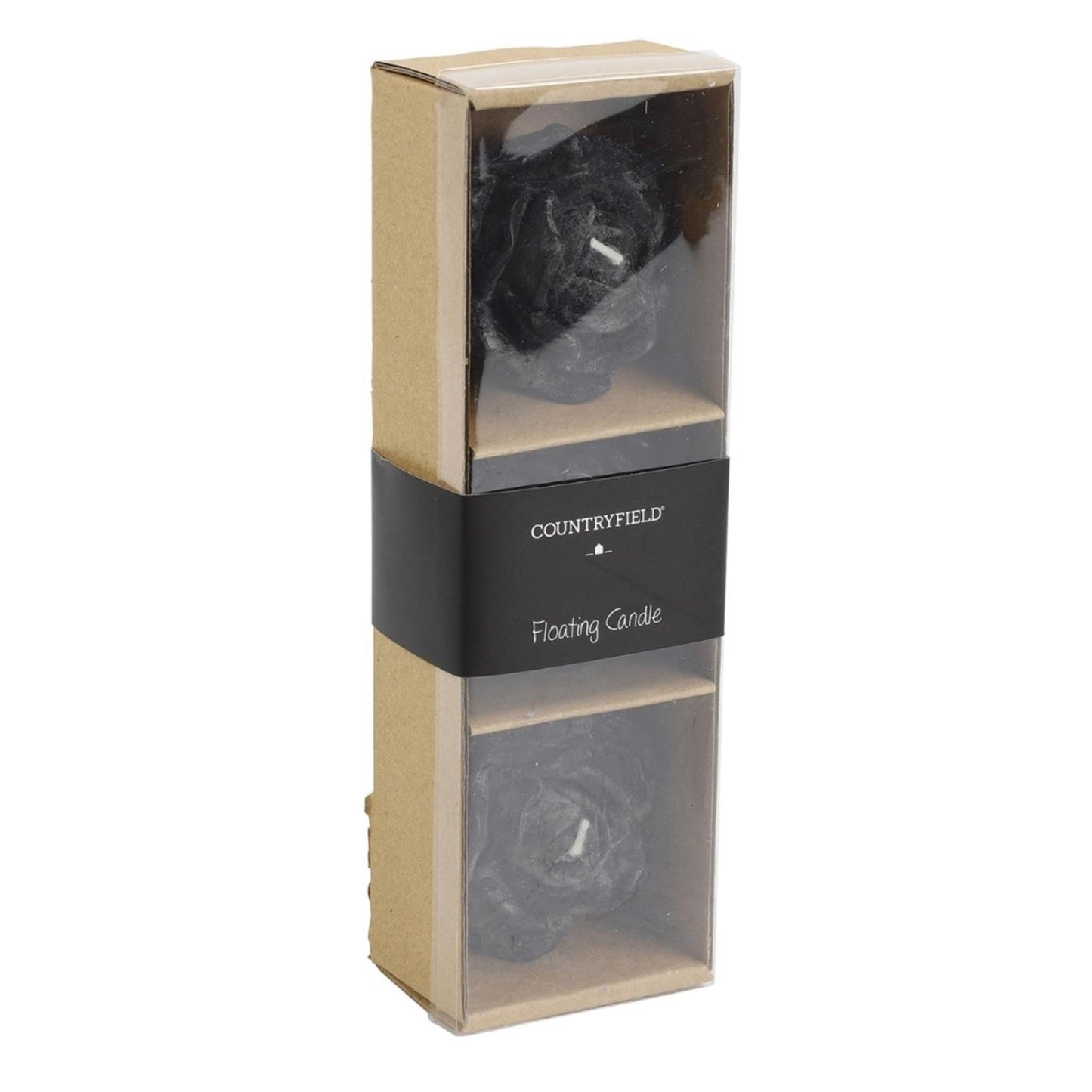 Countryfield drijfkaars bloem rosi m zwart 6cm set van 3