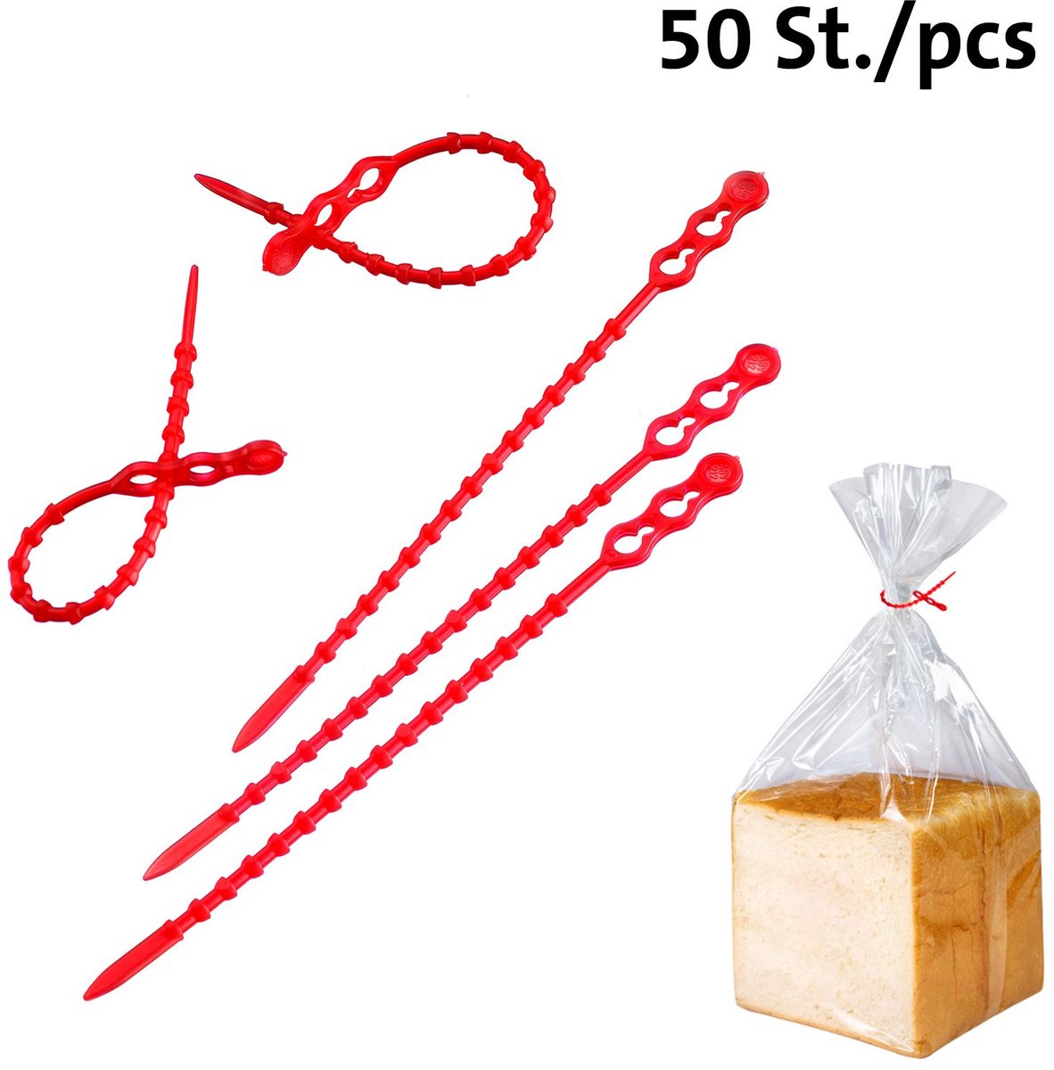 Fascette fermacavi universali Westmark 50, riutilizzabili, lunghezza: 12 cm, plastica, rosso, 15392230