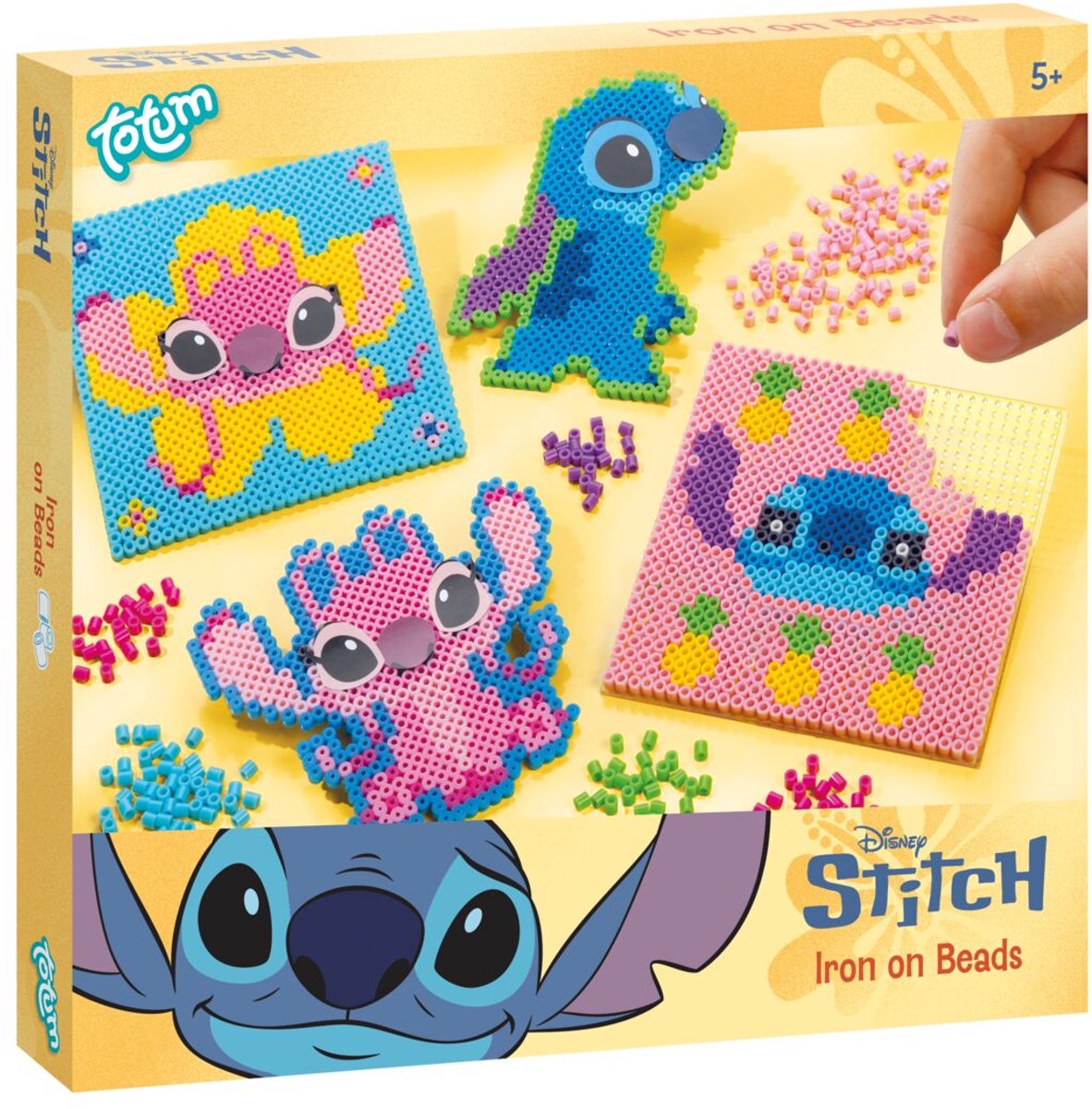 Totum Disney Stitch set perline termoadesive angelo 2600 pezzi con 2 ripiani - giocattoli creativi per ragazze e ragazzi dai 5 anni