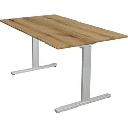Kerkmann desk 11021055 height-adjustable silver, oak