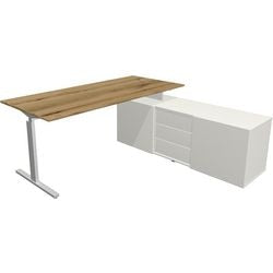 Escritorio Kerkmann 11026255 forma 2 blanco, plateado