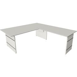 Scrivania sit-stand Kerkmann 11466011 scrivania angolare grigio chiaro