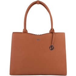 Borsa porta laptop socha so-midi-cognac in ecopelle cognac