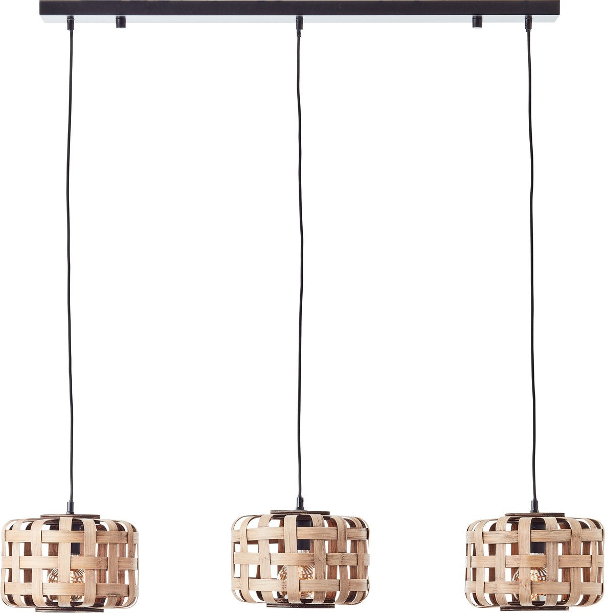 Brilliant woodline - hanglamp - e27 max 3x60w - natuur zwart