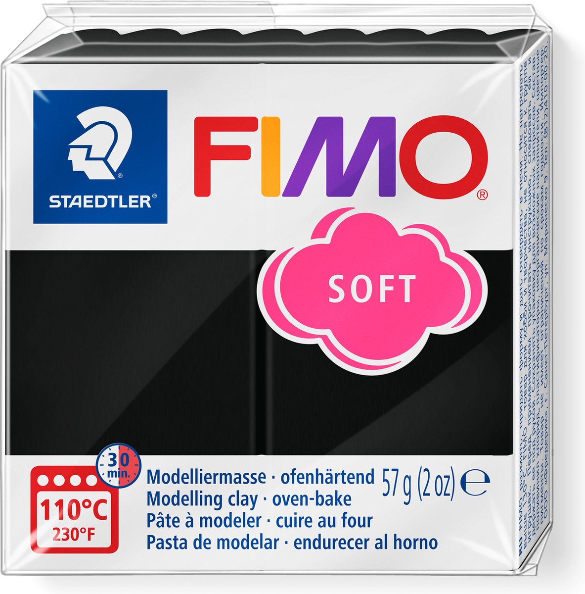 Fimo® suave, negro, 57 gr 1 caja