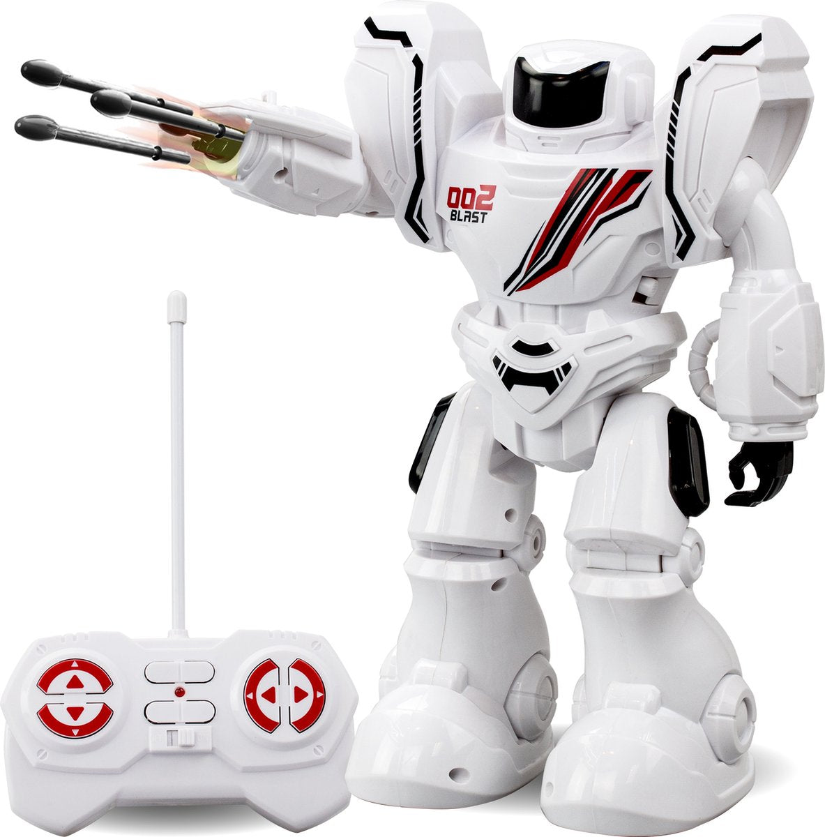 Silverlit robot robo blast one wit - bestuurbare speelgoedrobot met schietende vuist - 26 cm hoog