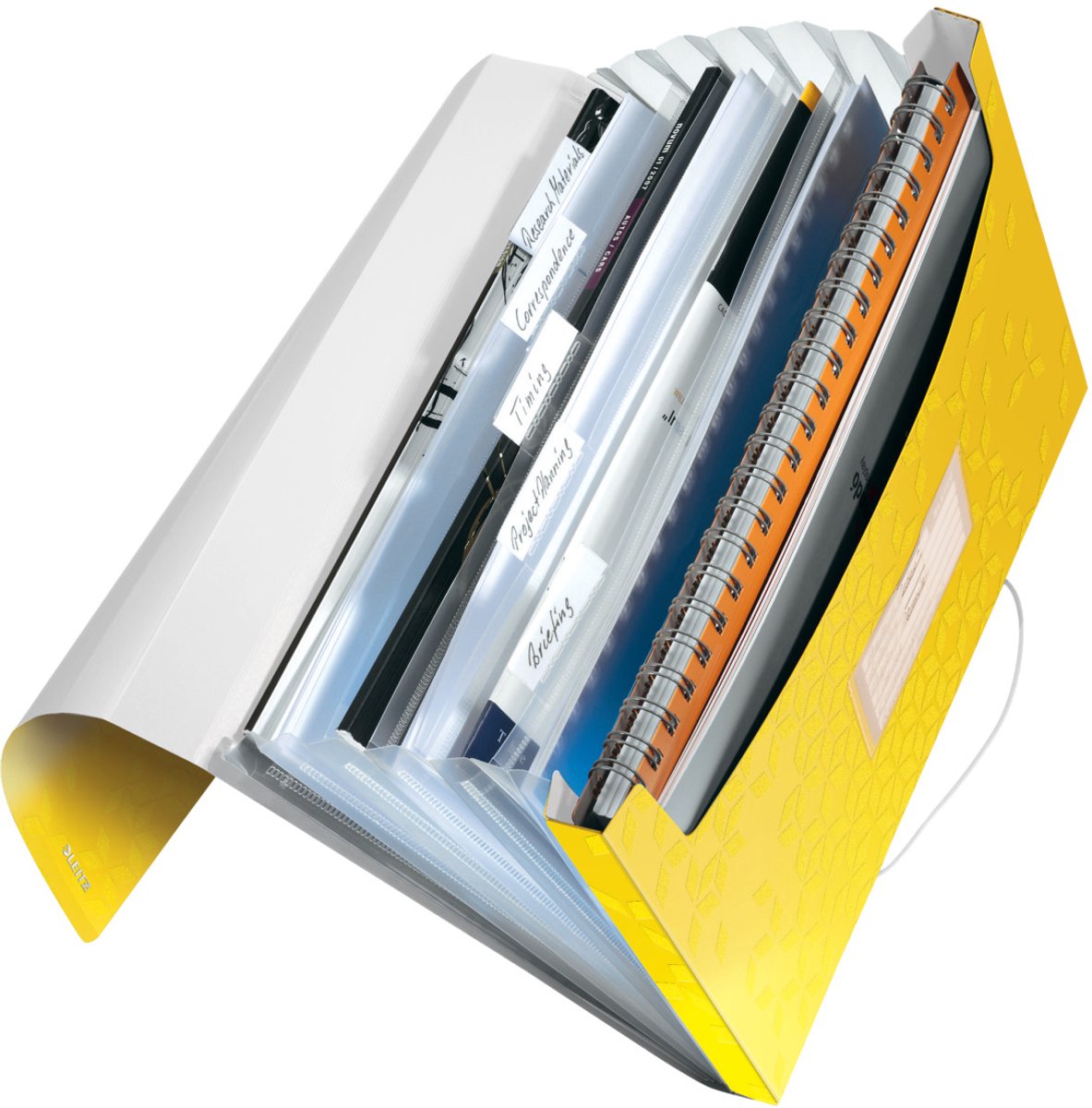Carpeta de proyectos wow de Leitz pp - con 6 compartimentos - amarillo