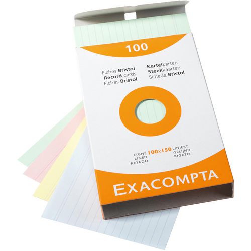 Fichas exacompta 13852x papel surtido colores