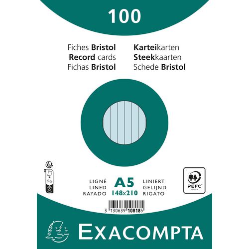 Fichas exacompta 10818se papel azul cielo