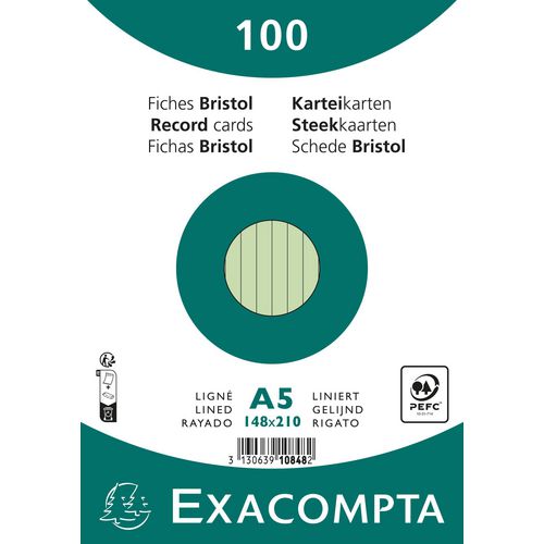 Fichas exacompta 10848se papel verde