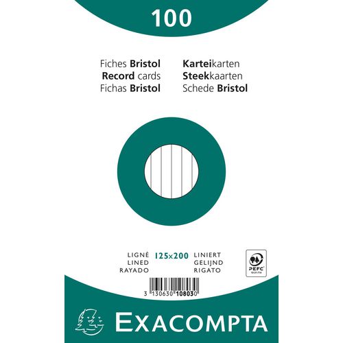 Fichas exacompta 10803x papel blanco