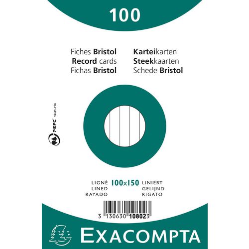 Fichas exacompta 10802x papel blanco