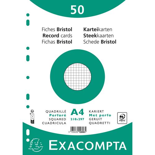 Fichas exacompta 12606e papel blanco
