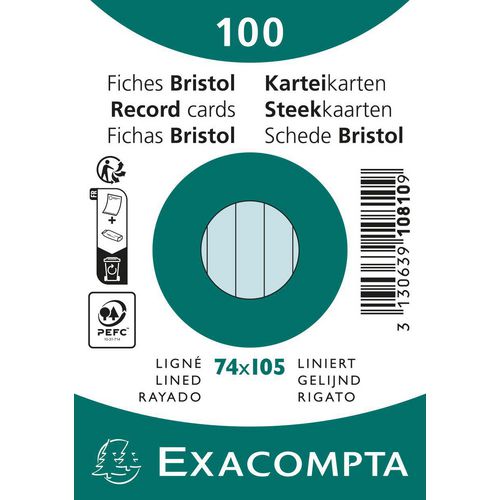 Fichas exacompta 10810se papel azul cielo