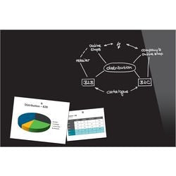 Sigel glasmagneetbord - be!board - 90x60cm - zwart - si-b1301
