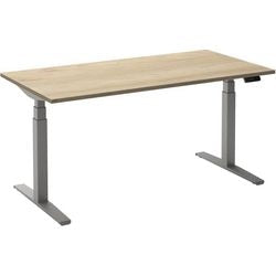 Scrivania sit-stand ceha ade2plhl188q9006rew rovere melaminico bianco, metallo