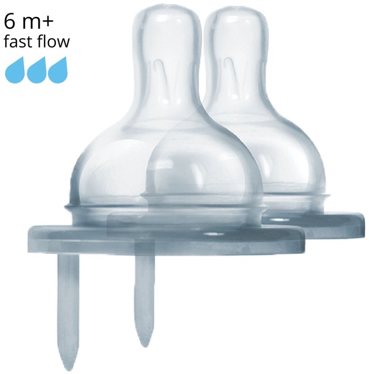 Tettarella in silicone Pura - flusso veloce - 2 pezzi