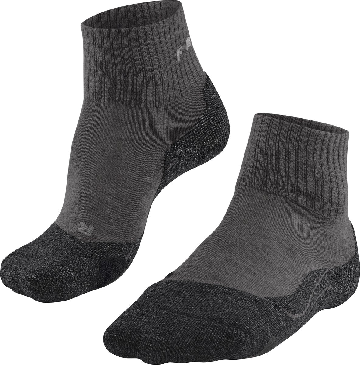 Falke tk2 wool short anti-blaar dik wol functioneel materiaal wandelsokken dames grijs - maat 35-36