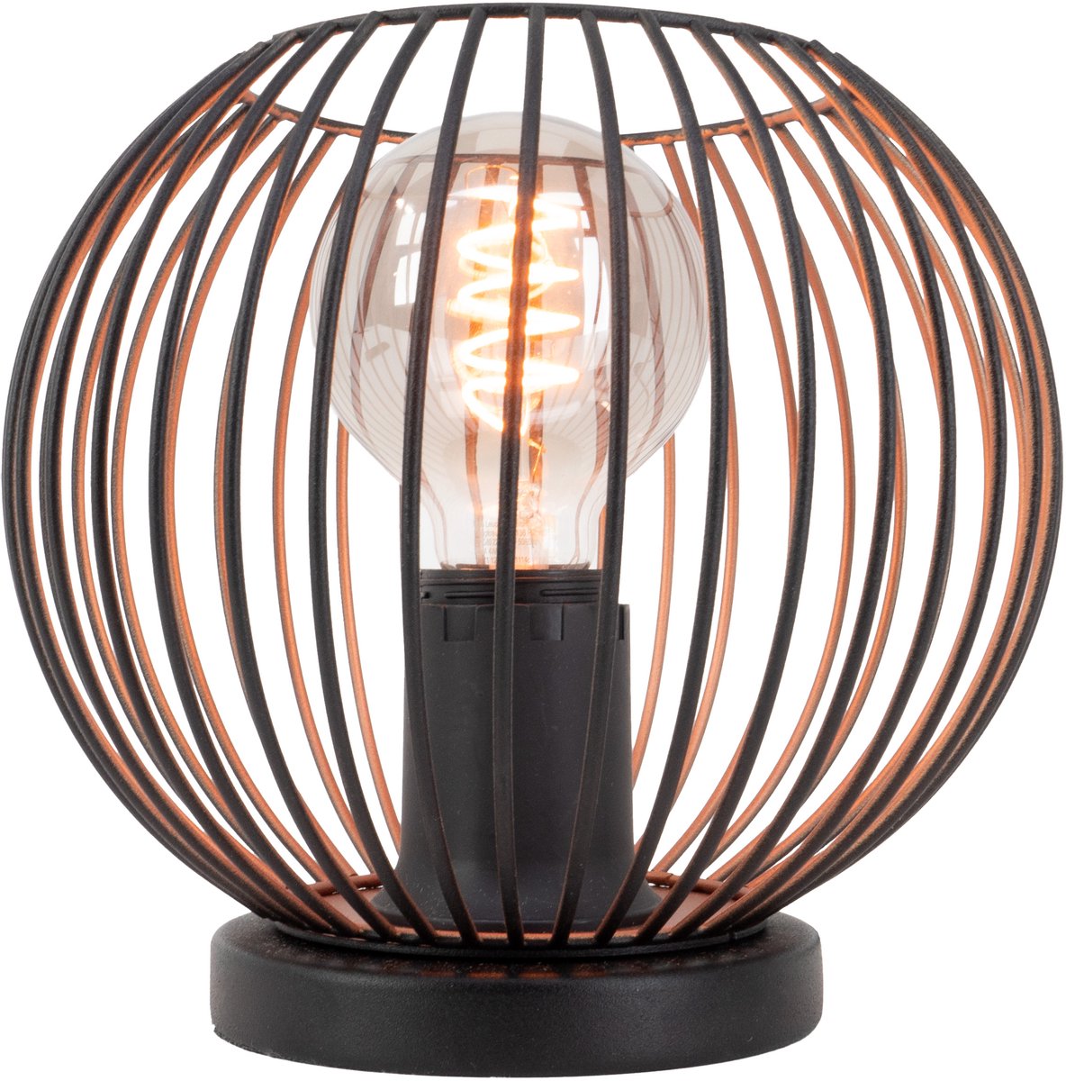 Lampada da tavolo Eglo almanzora - e27 - ø 20 cm - rame nero