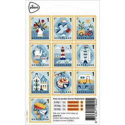 Francobolli postali valore 1 vero autoadesivo olandese