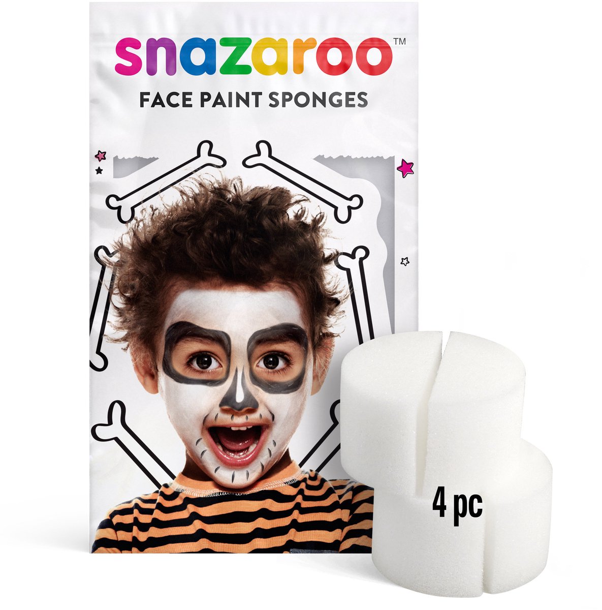 Set di spugne per trucco Snazaroo 4 pezzi – spugne per trucco a mezzaluna ad alta densità per la pittura del viso e del corpo – resistenti, delicate sulla pelle