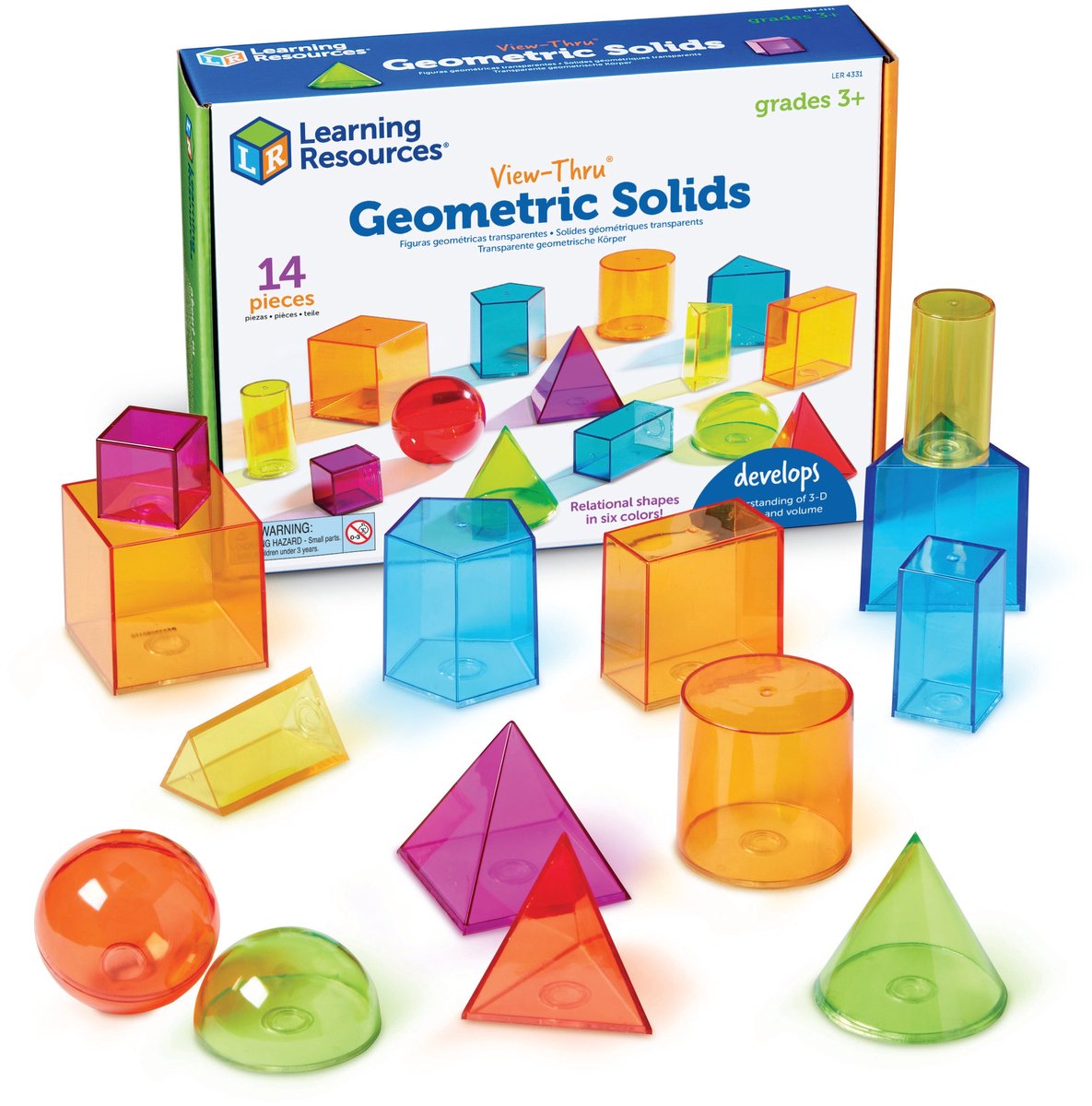 Risorse didattiche view-thru® solidi geometrici (set di 14) - 3+