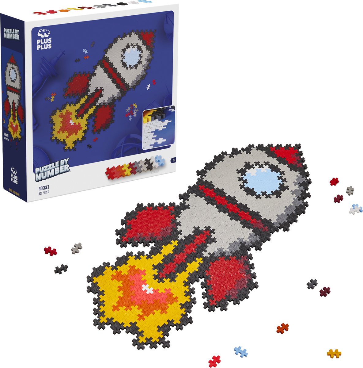Plus plus puzzle numerato razzo plus-plus: 500 pezzi (3930)