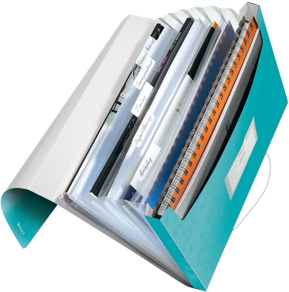 Cartella Leitz Wow Project PP - con 6 scomparti - blu ghiaccio