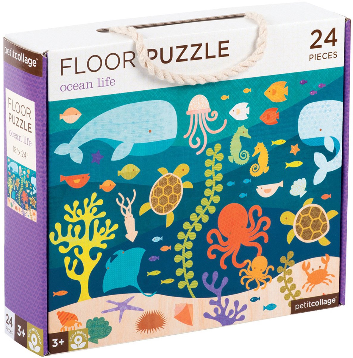 Petit collage vloerpuzzel oceaanleven - educatief speelgoed.