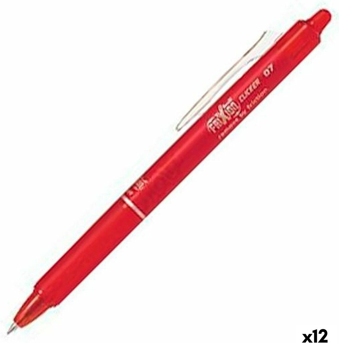 Bolígrafo Pilot frixion clicker de 0,7 mm – caja de 12 piezas - rojo