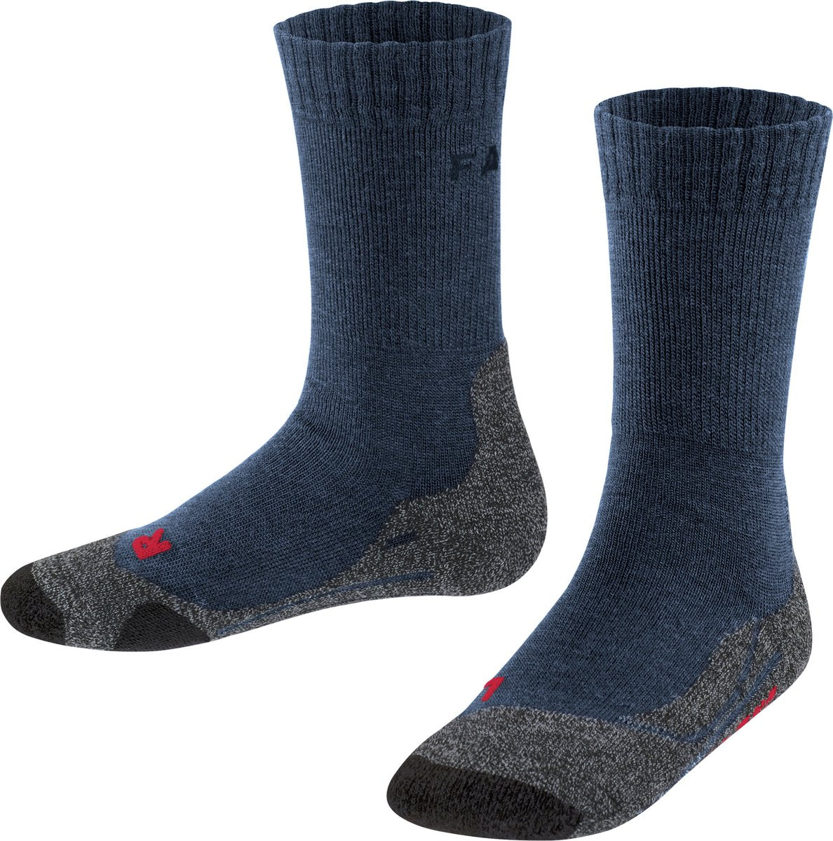 Falke tk2 anti-blaar dik wol functioneel materiaal wandelsokken kinderen blauw - maat 35-38