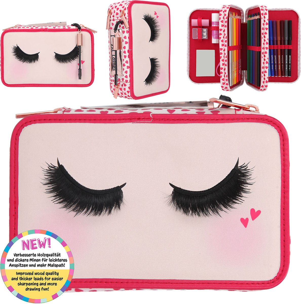Depesche - astuccio top model a 3 scomparti bellezza ragazza