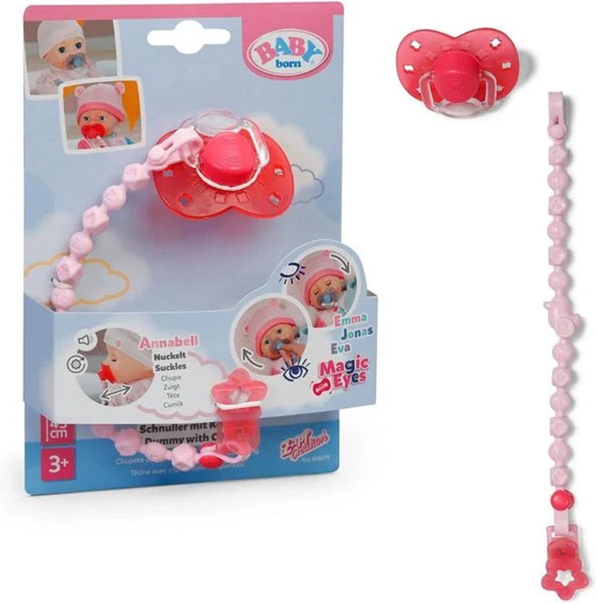 Ciuccio per neonati con accessorio bambola a clip - assortito.