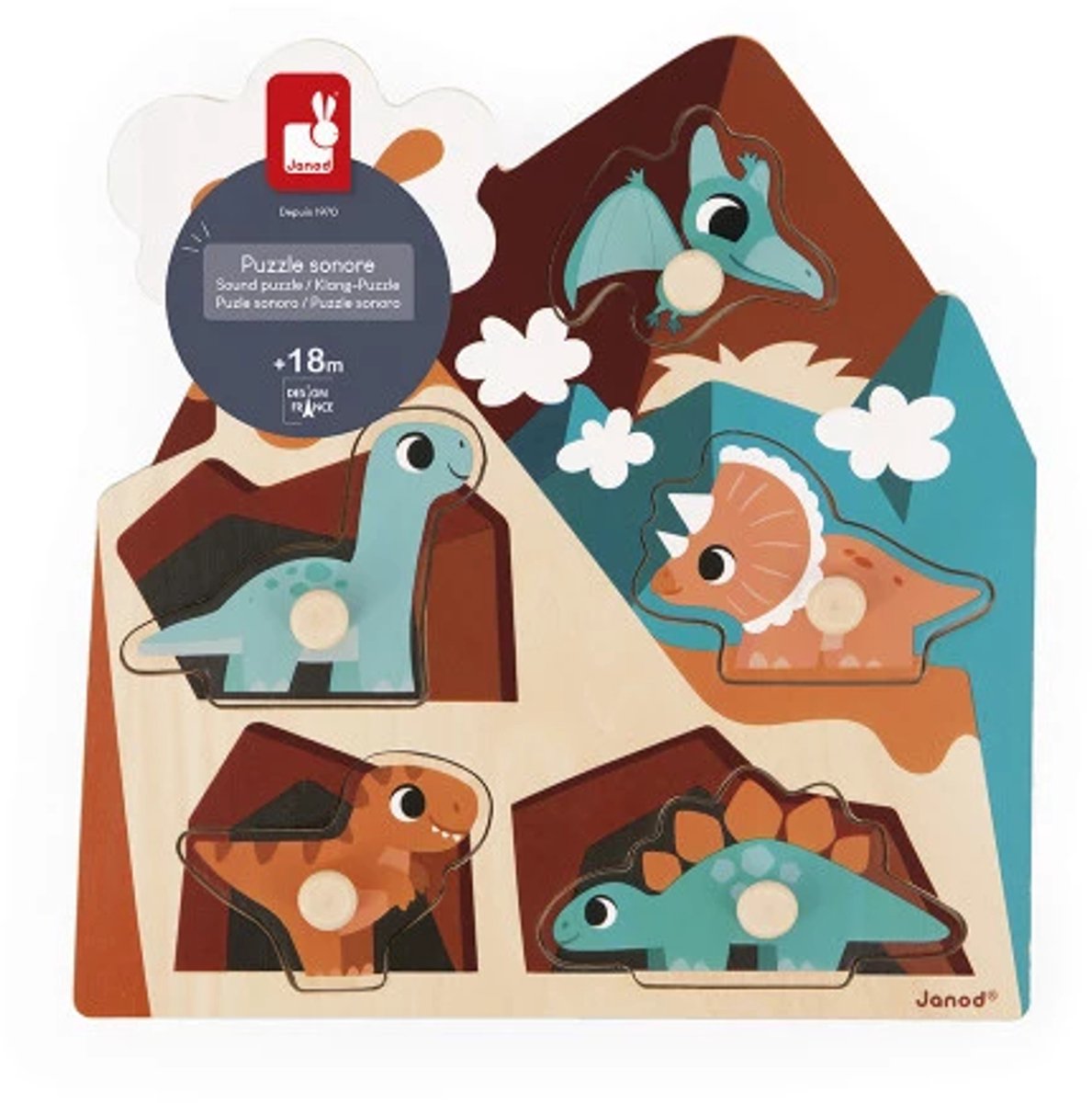 Janod - dinosauro - puzzle musicale