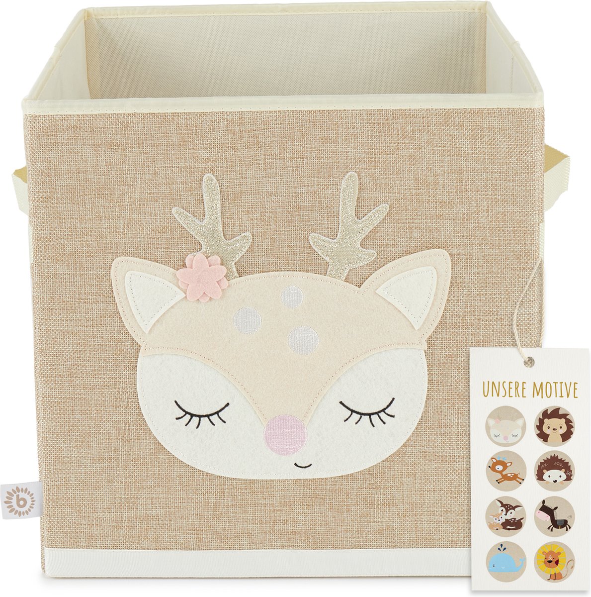 Bieco deer ella 32cm stoffen opbergdoos 04010463