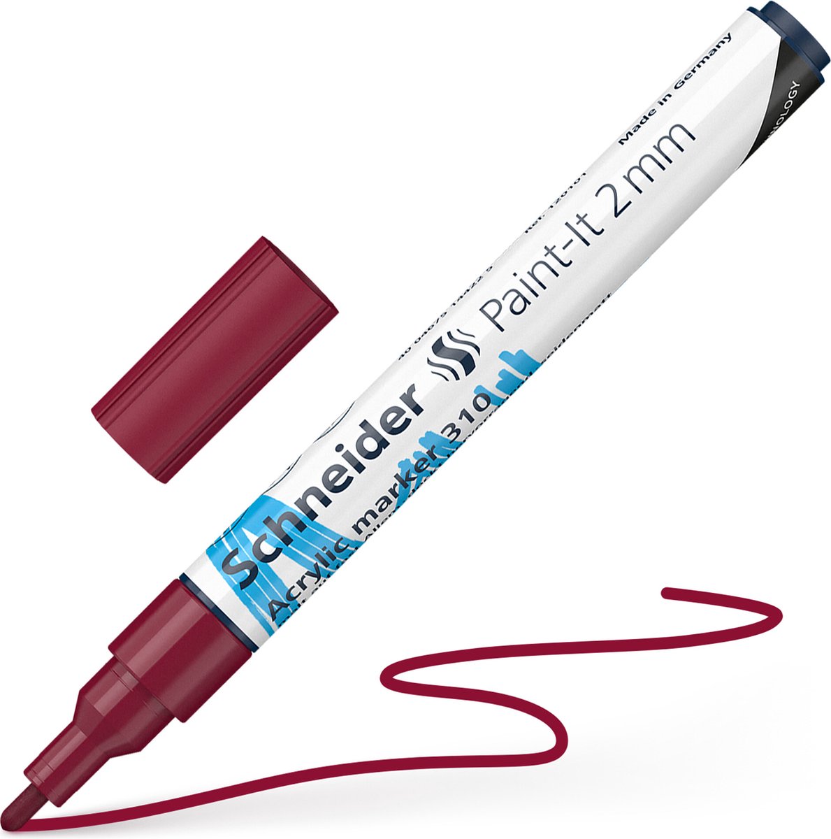 Schneider schrijfwaren schneider acrylmarker - paint-it 310 - 2mm - bordeaux - s-120161