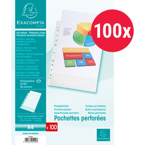 Mostra borse exacompta 5100e polipropilene trasparente a4