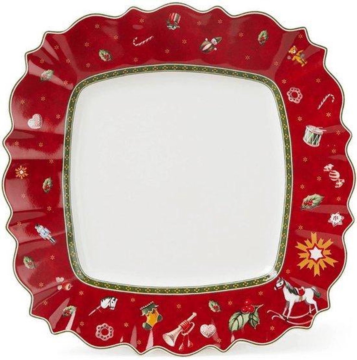 Villeroy boch dinerbord toy's delight - rood - 28 x 28 cm