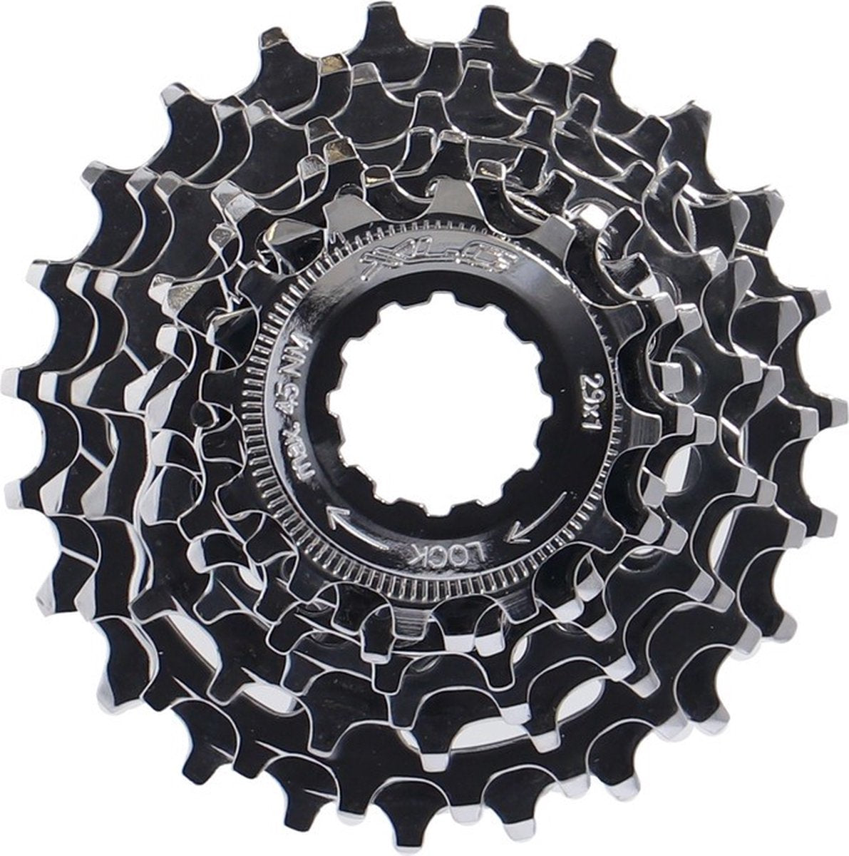 Xlc 8 speed cassette - shimano 16-24t - staal - zwart