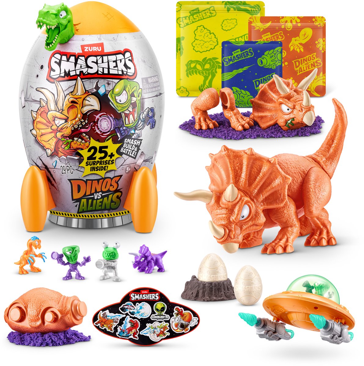 Smashers Dino vs Aliens Medium (triceratopo) di Zuru