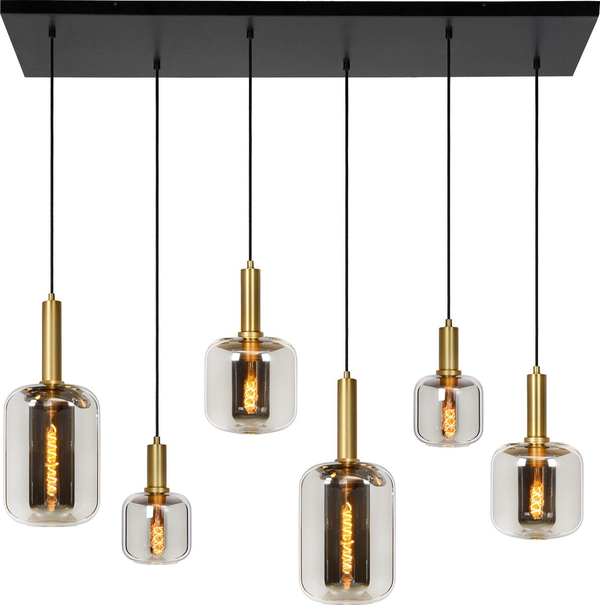 Lucide joanet - hanglamp - 2xe27 - fumé