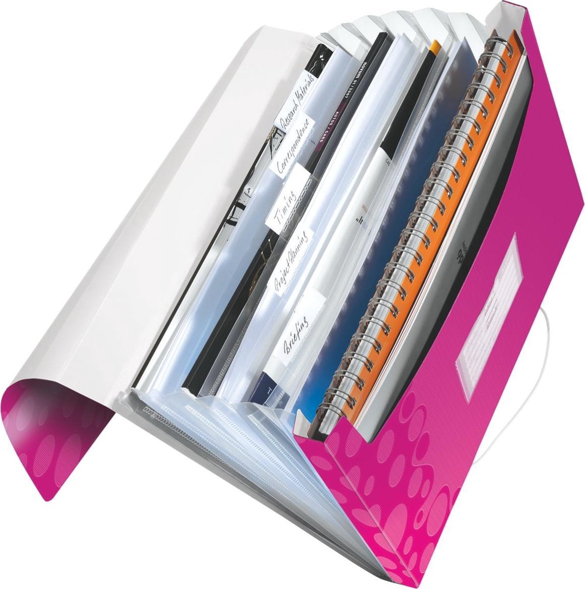 Carpeta de proyectos wow de Leitz pp - con 6 compartimentos - rosa