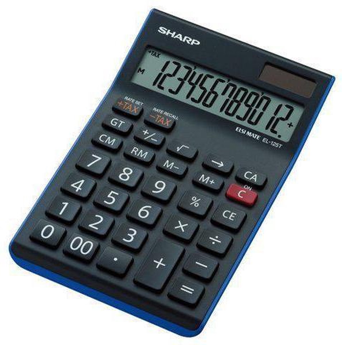 Sharp rekenmachine - el125twh - zwart - 12 digit - 1x lr44 batterij - sh-el125twh